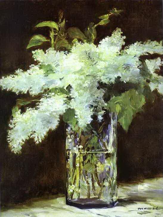 Flieder in einem Glas Eduard Manet impressionistische Blumen Ölgemälde